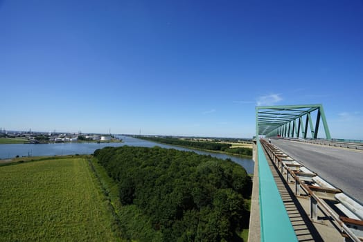 High bridge over the Kiel Canal, Schleswig Holstein Germany