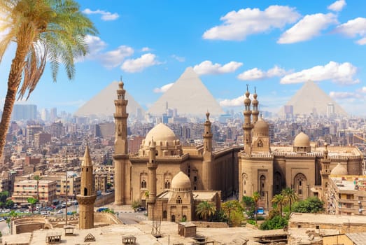 Mosque and Madrasa of Sultan Hasan, view from the Citadel of Cairo, Egypt.