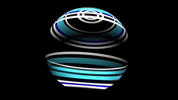 3D illustration of Colorful sphere black