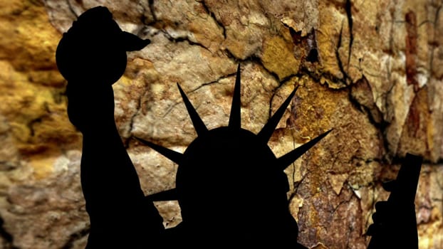 Statue of liberty against grunge background