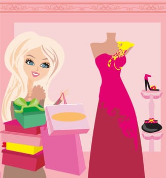 Fashion girl shopping