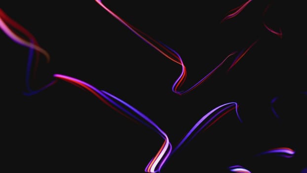 Colorful Fiber Strings Motion Background 3d illustration