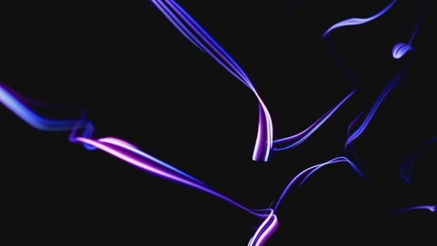 Colorful Fiber Strings Motion Background 3d illustration
