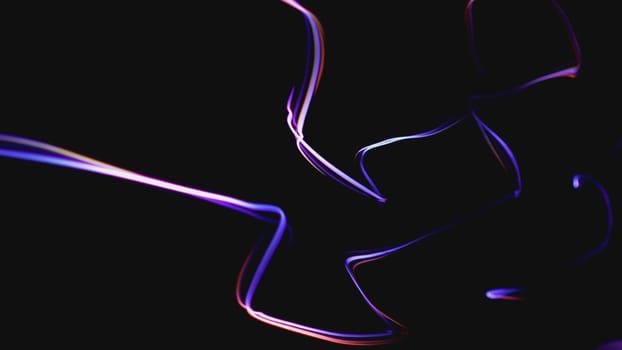 Colorful Fiber Strings Motion Background 3d illustration