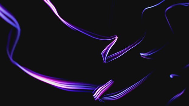 Colorful Fiber Strings Motion Background 3d illustration