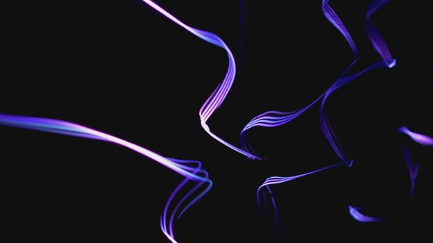 Colorful Fiber Strings Motion Background 3d illustration