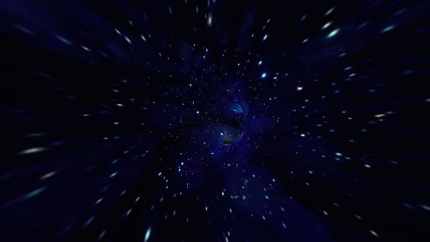 Travel Through The Wormhole Warp Tunnel 3d illustration