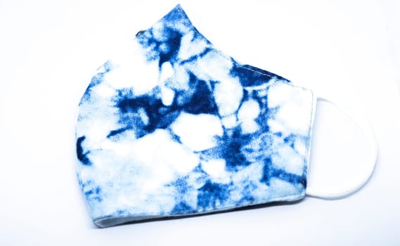 Indigo tie dye,Shibori and  Indigo Dye  fabric covid fabric mask