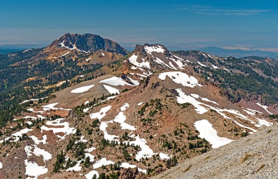 Volcanic Landscape Viewed From the Top of a Volcano on Mt Lassen in California