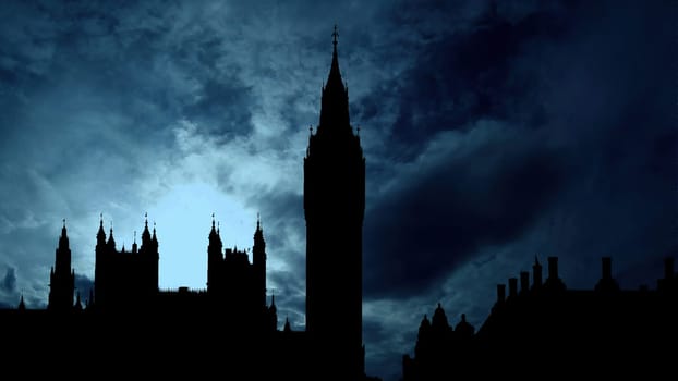 Palace Of Westminster And Big Ben against clouds