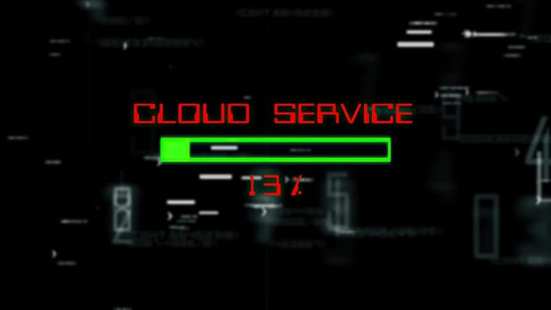Cloud service progress bar on digital background