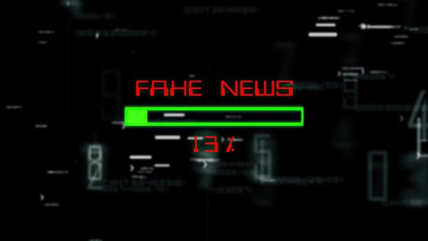 Fake news process on digital background