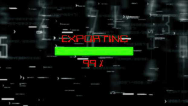Exporting data process on digital background