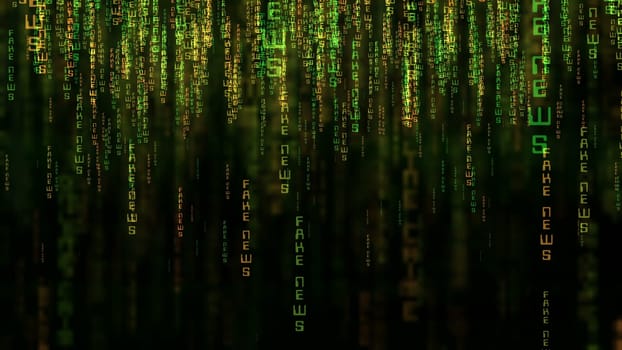 Fake news data online code  3d illustration