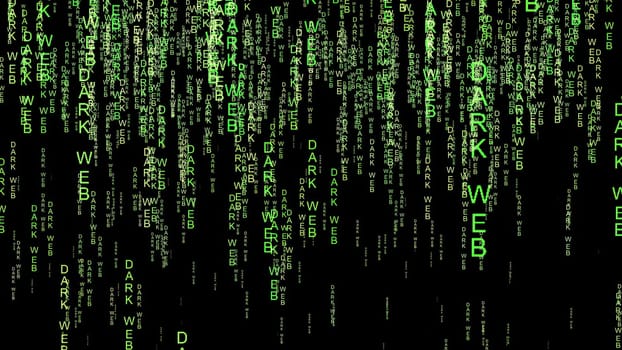 Dark web code on the internet concept