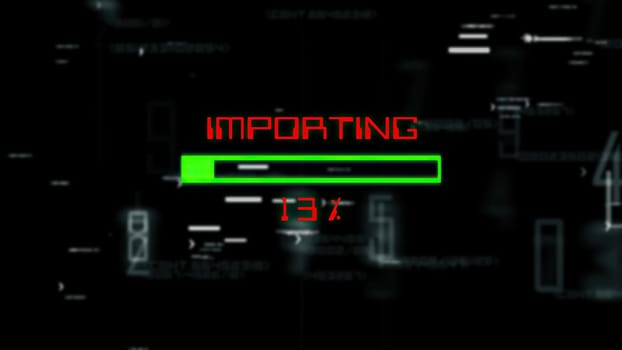 Importing data progress bar on digital background