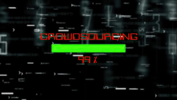 Croudsourcing progress bar on digital background