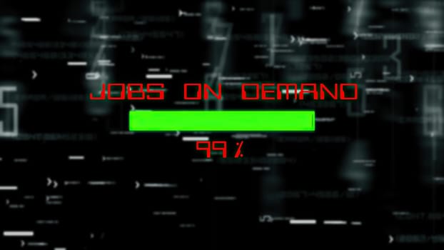 Jobs on demand progress bar on digital background