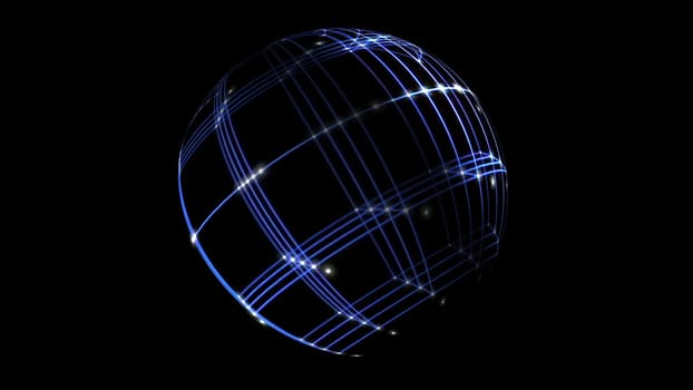 3D illustration of  Sphere Cyber Space Network