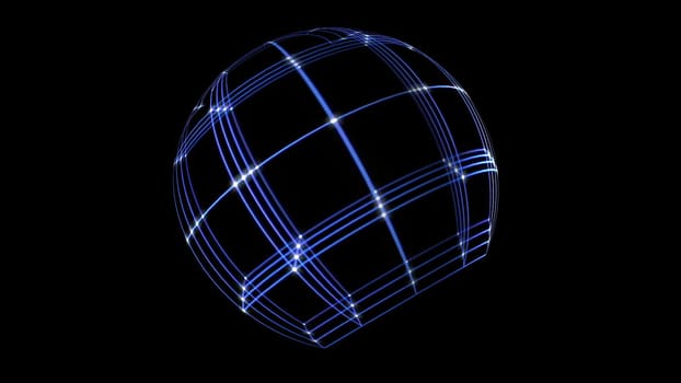 3D illustration of  Sphere Cyber Space Network