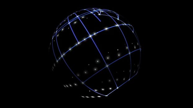 3D illustration of  Sphere Cyber Space Network