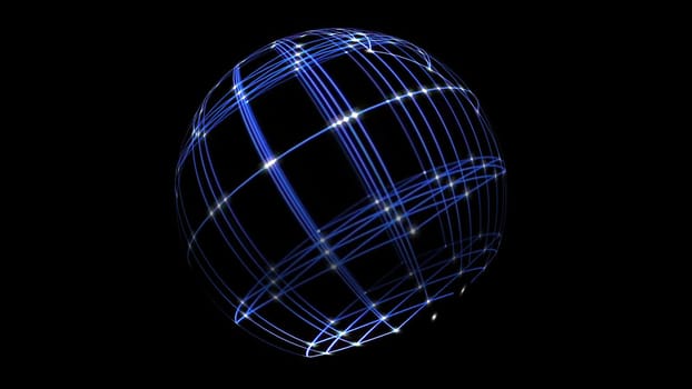 3D illustration of  Sphere Cyber Space Network