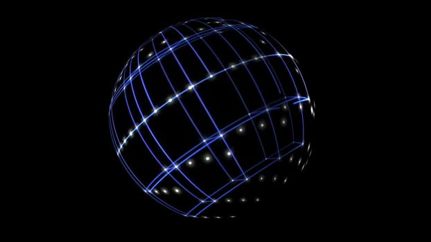 3D illustration of  Sphere Cyber Space Network