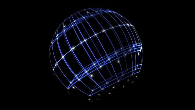 3D illustration of  Sphere Cyber Space Network
