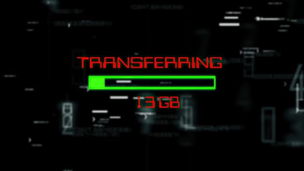 Transferring GB data progress bar on digital background
