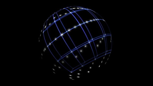 3D illustration of  Sphere Cyber Space Network