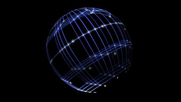 3D illustration of  Sphere Cyber Space Network