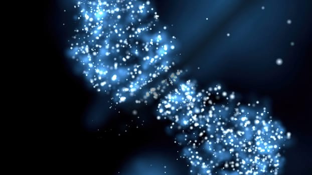 Blue Dust Particles over black