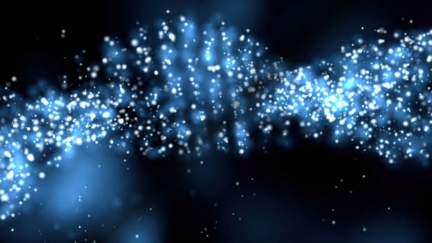 Blue Dust Particles over black