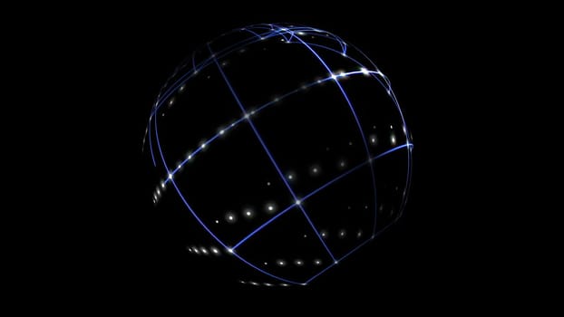 3D illustration of Sphere Cyber Space Network  3d illustration