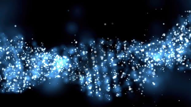 Blue Dust Particles over black