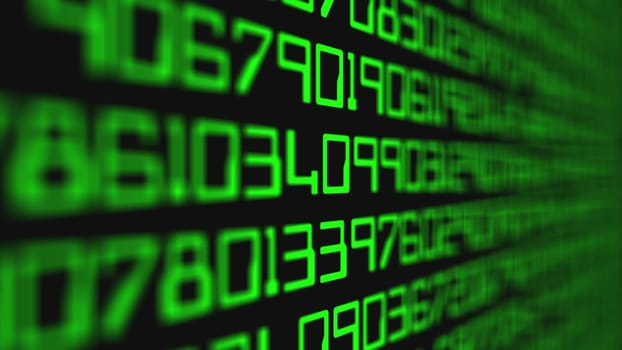 Data code on computer screen