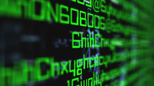 Data code on computer screen