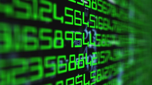 Data code on computer screen