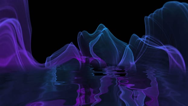 Abstract Digital Wave And Smoke Flow