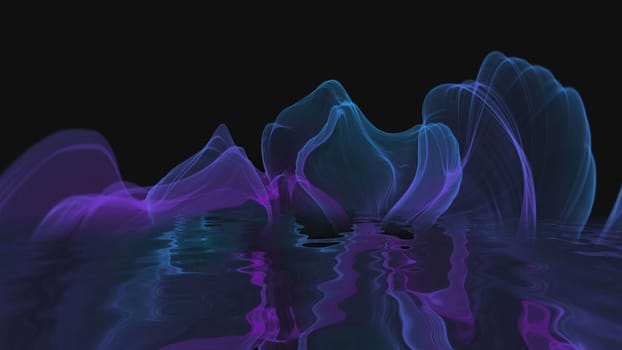 Abstract Digital Wave And Smoke Flow