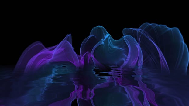 Abstract Digital Wave And Smoke Flow