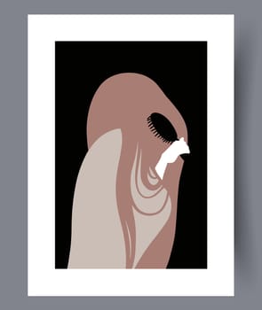 Scandinavian abstract vector print set. Minimalistic abstract wall art background for print. Scandinavian vector style.