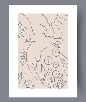 Scandinavian abstract vector print set. Minimalistic abstract wall art background for print. Scandinavian vector style.