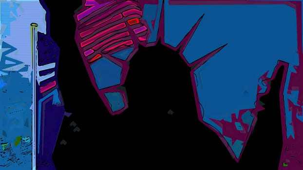 New York Statue of Liberty in a Pop Art Style Layout,New York Statue of Liberty in a Pop Art Style Layout