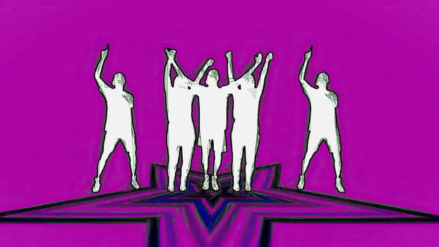 People dancing hand draw digital art illustration,People dancing hand draw digital art illustration