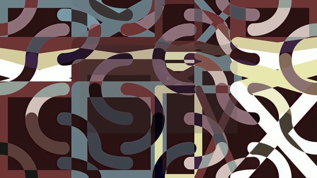 Artwork of abstract composition made with geometrical shapes and elements