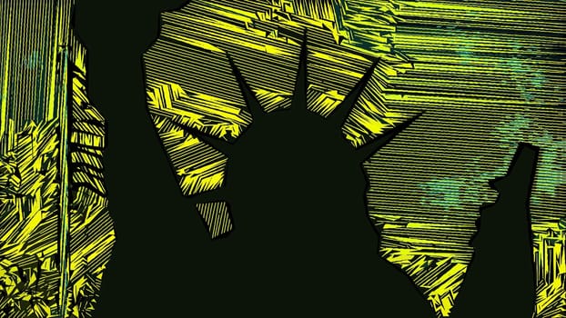 New York Statue of Liberty in a Pop Art Style Layout,New York Statue of Liberty in a Pop Art Style Layout