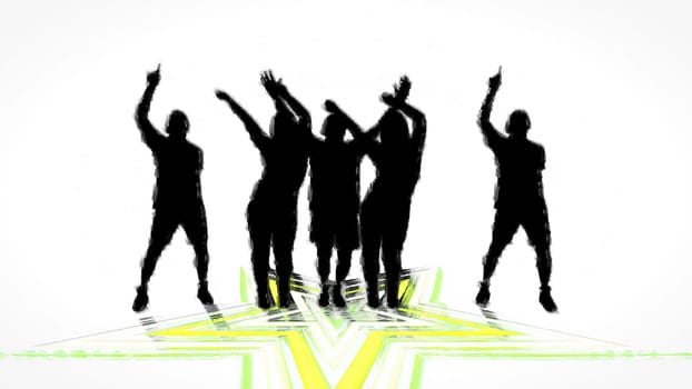 People dancing hand draw digital art illustration