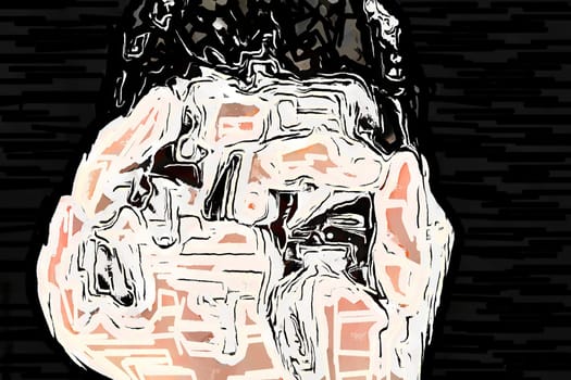 Artwork of abstract composition made with shapes and elements,Artwork of abstract composition made with shapes and elements