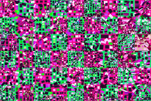 Artwork of abstract composition made with geometrical shapes and elements